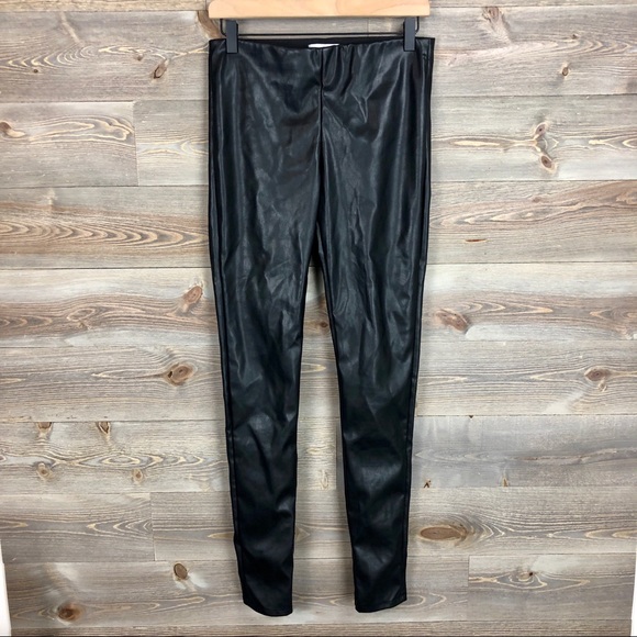 NEW Velvet Faux Leather Black Pants - Picture 3 of 8